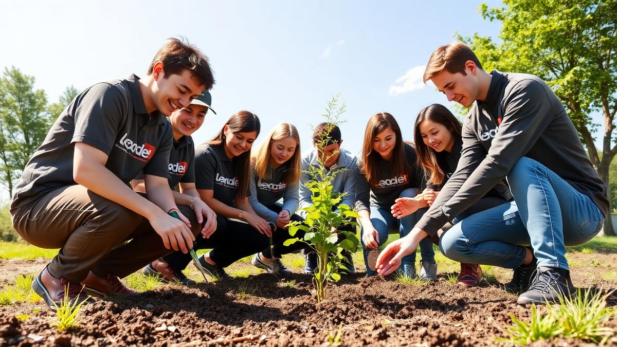 Colaboradores da Álamo Engenharia plantando árvores